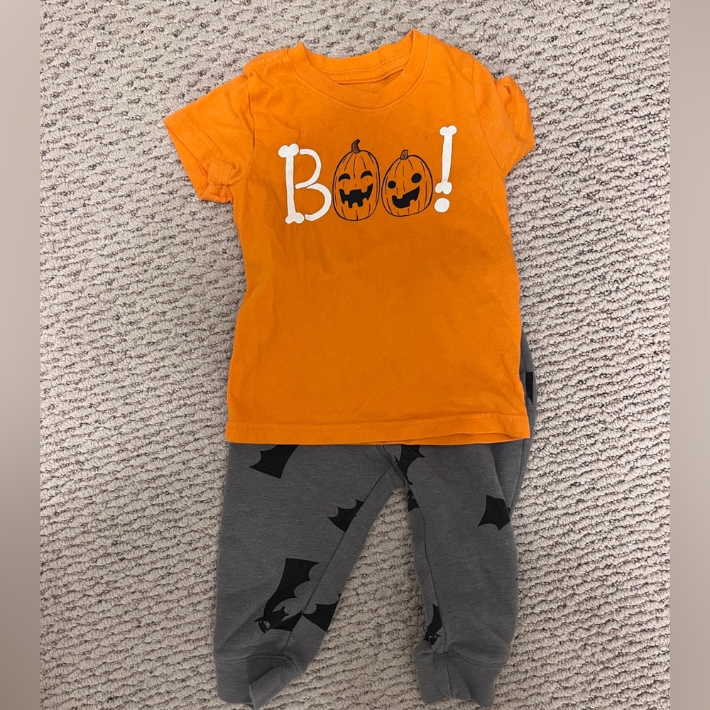 Cat & Jack Orange and Gray Halloween Kids Matching Set